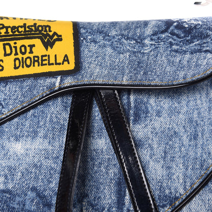 Christian Dior Denim Miss Diorella Double Saddle Bag Blue 9 of 10