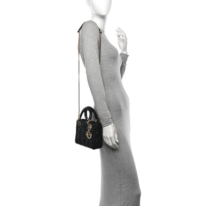 Christian Dior Lambskin Cannage Mini Lady Dior Black 2 of 11