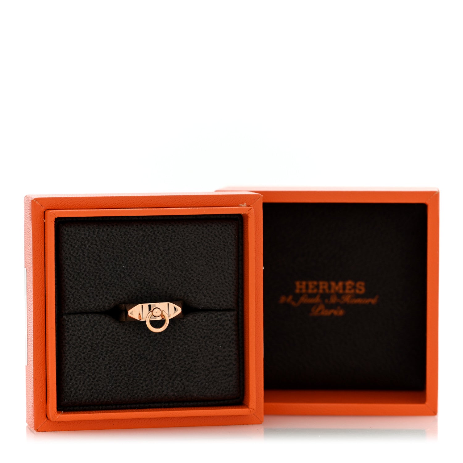 Hermes 18K Rose Gold PM Collier De Chien Ring 52 6 5 of 5