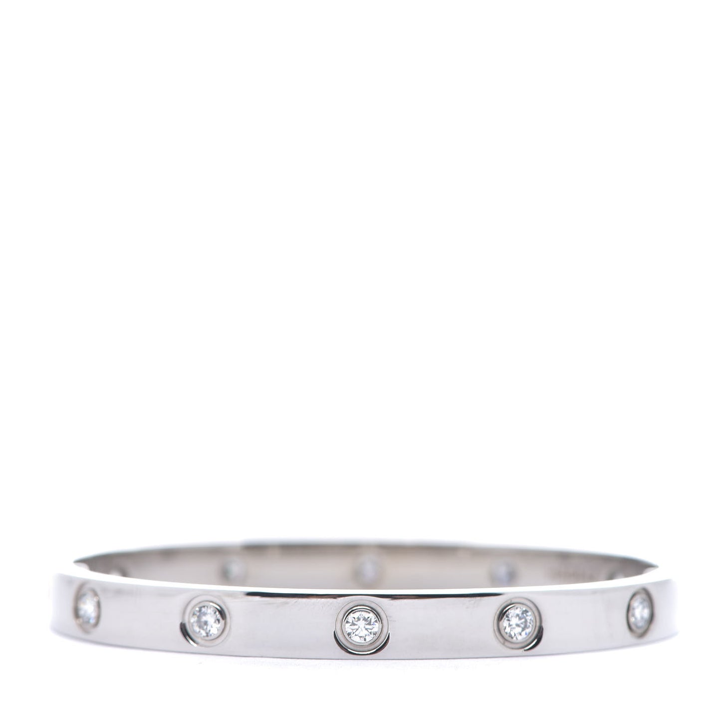 18K White Gold 10 Diamond LOVE Bracelet 16