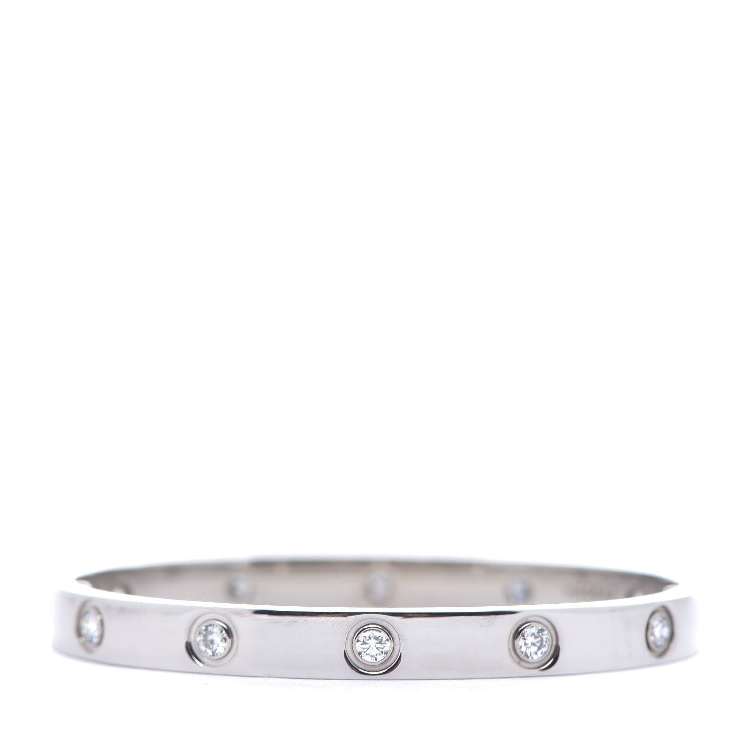 Cartier 18K White Gold 10 Diamond LOVE Bracelet 16 2 of 5