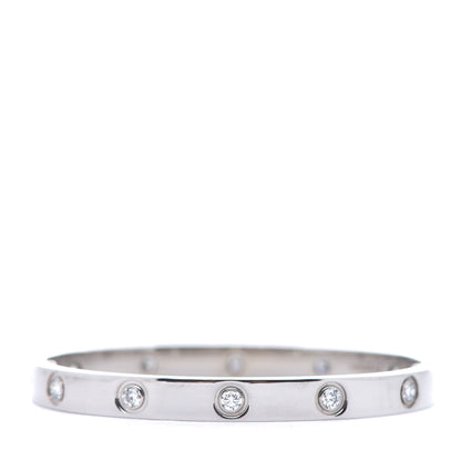 Cartier 18K White Gold 10 Diamond LOVE Bracelet 16 2 of 5