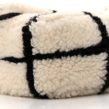 Chanel Shearling Lambskin Large Fluffy Tartan Single Flap White Black 9 of 13