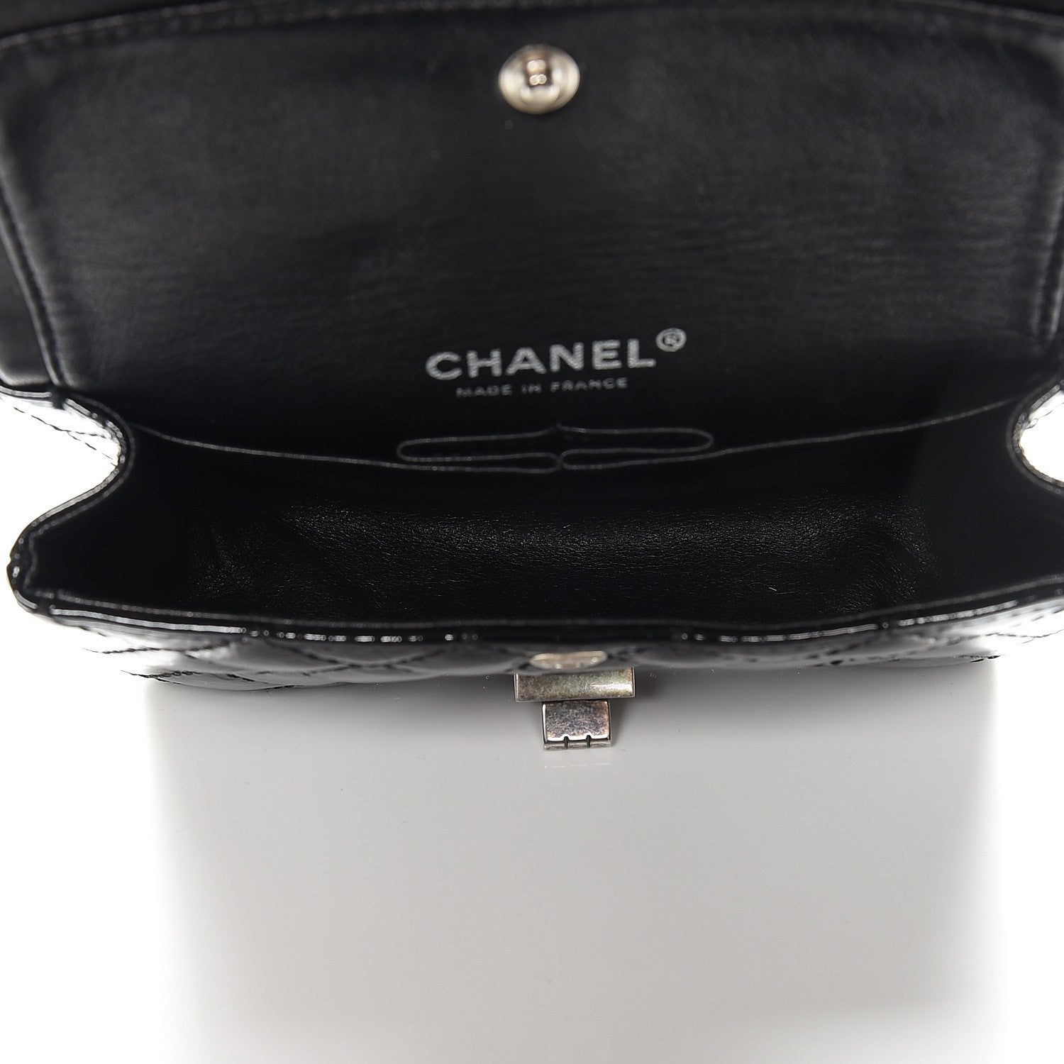 Chanel Patent Quilted Reissue Flap Clutch Bag Black 6 of 15