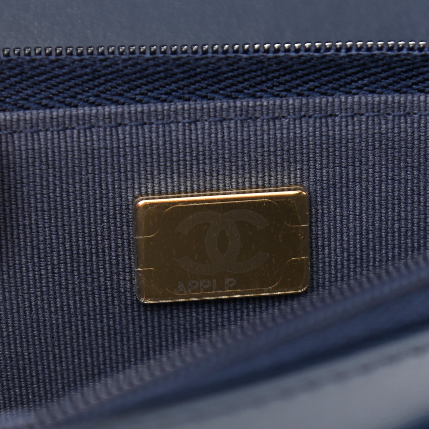 Denim Printed Wallet On Chain WOC Dark Blue