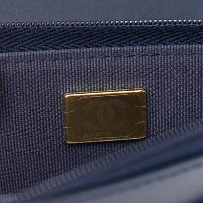 Chanel Denim Printed Wallet On Chain WOC Dark Blue 8 of 13