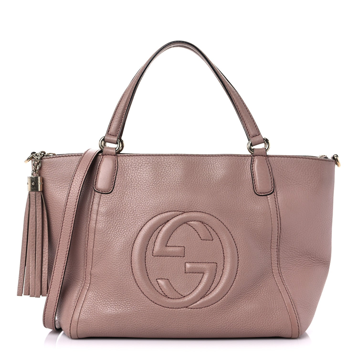 Gucci Pebbled Calfskin Small Soho Top Handle Bag Light Pink 1 of 12
