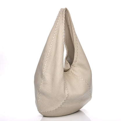 Bottega Veneta Cervo Deerskin Large Hobo Bianco White 3 of 17