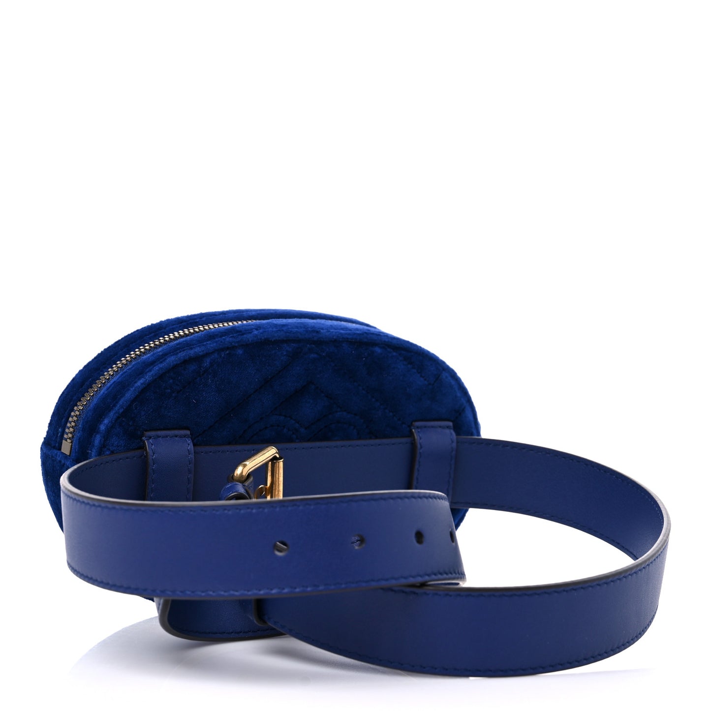 Velvet Matelasse GG Marmont Belt Bag 85 34 Cobalt Blue