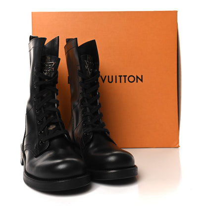 Louis Vuitton Calfskin Monogram Metropolis Flat Ranger Boots 40 Black 9 of 9