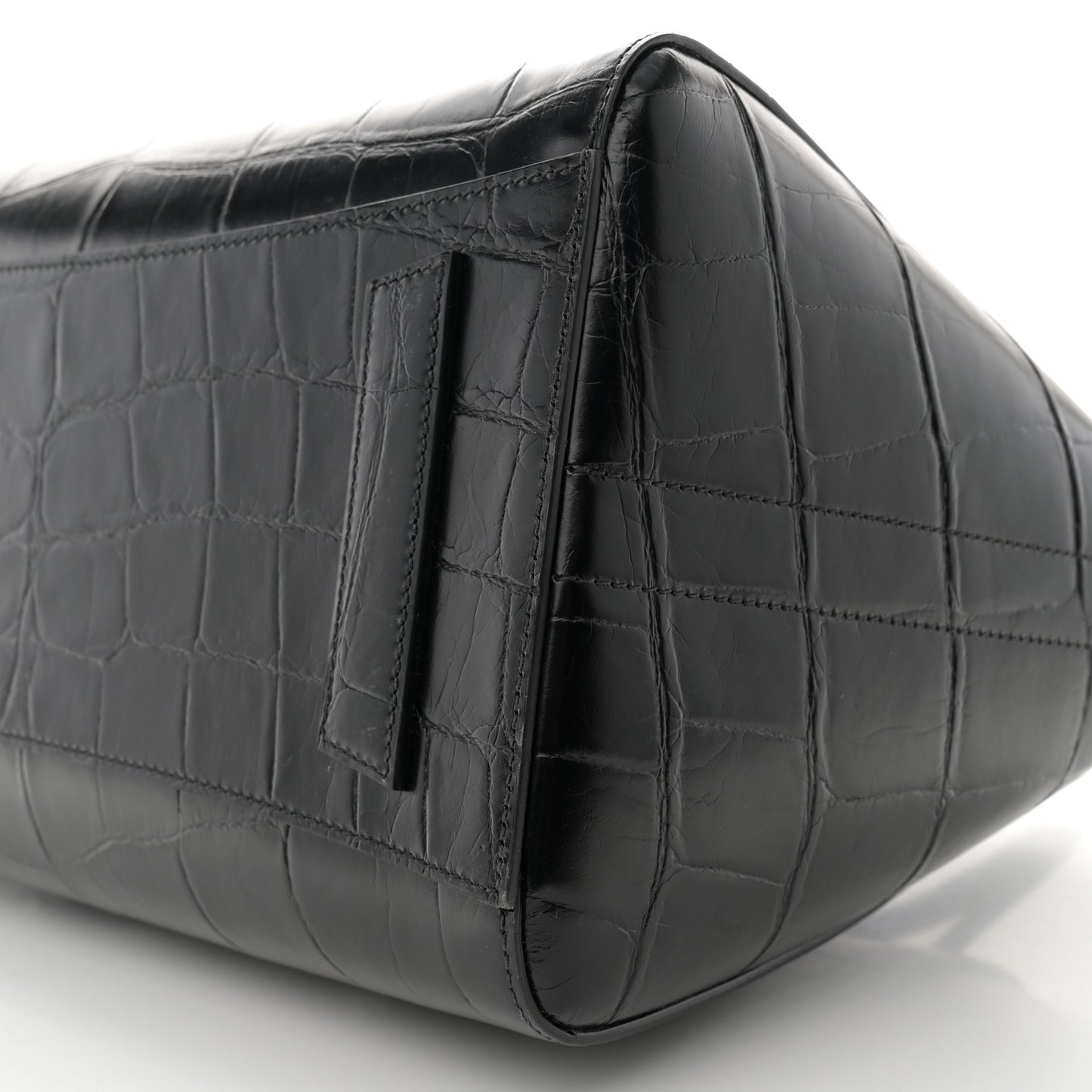 Calfskin Crocodile Embossed Medium Lock Antigona Black
