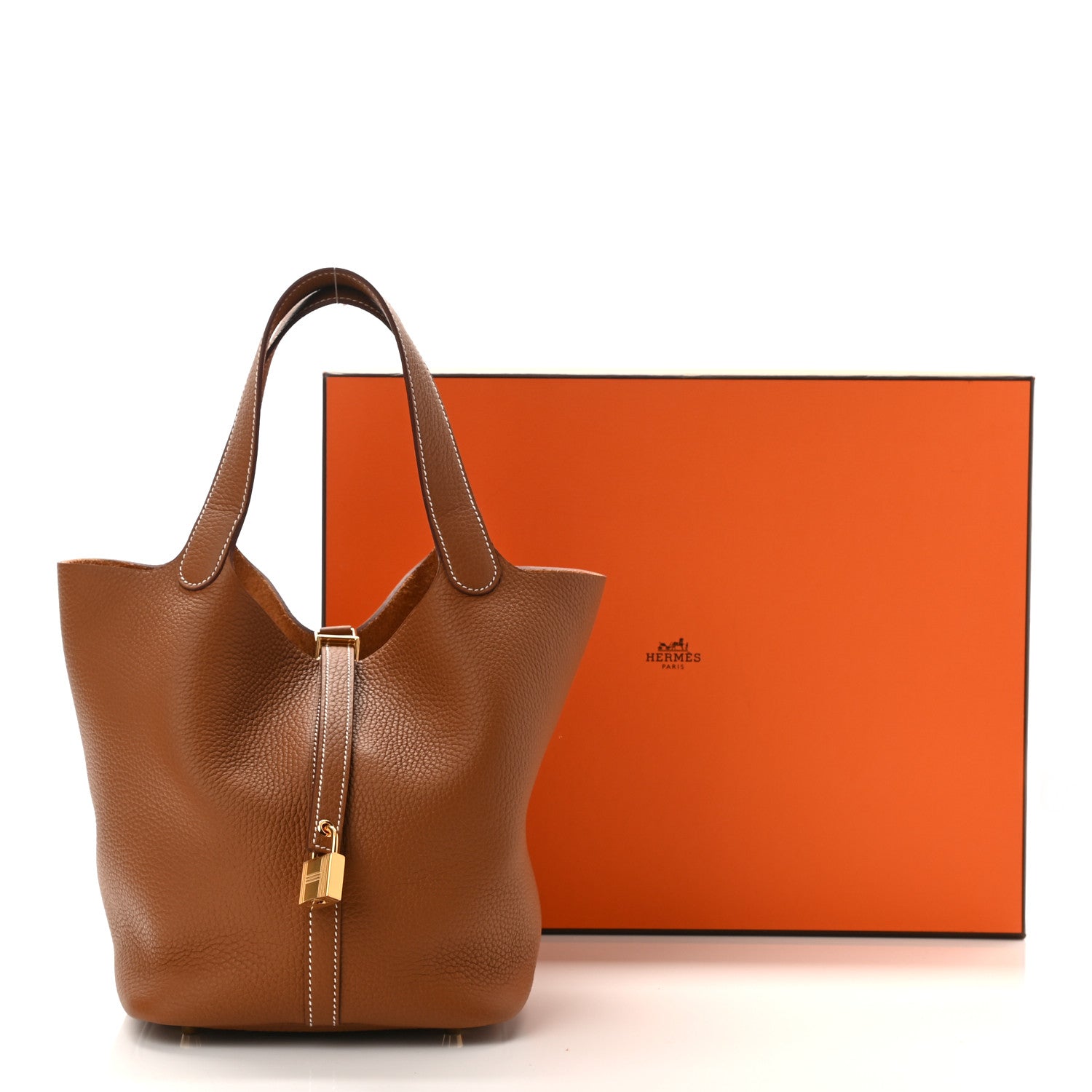 Hermes Taurillon Clemence Picotin Lock 22 MM Gold 11 of 11