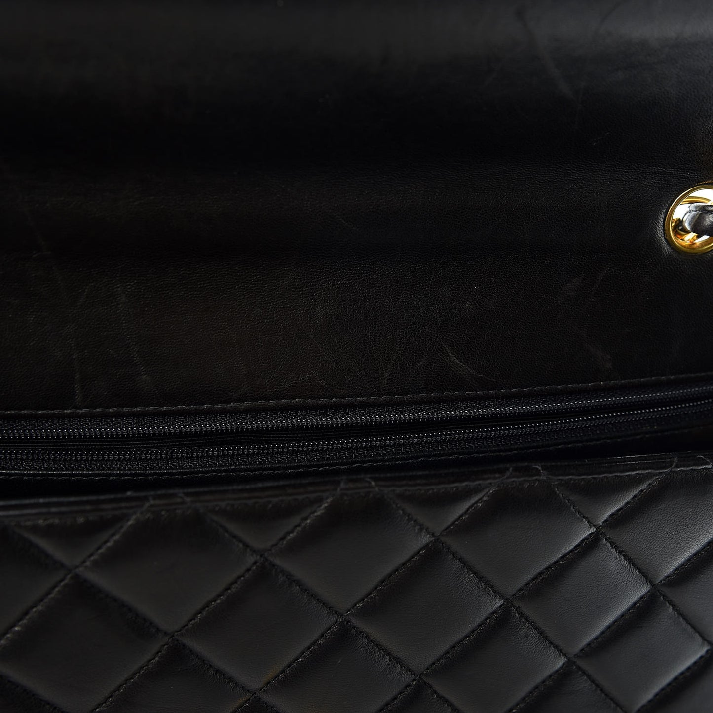 Lambskin Quilted Jumbo Single Flap Black