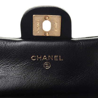 Chanel Calfskin Quilted Lady Handle Flap Card Holder With Chain Black 6 of 11