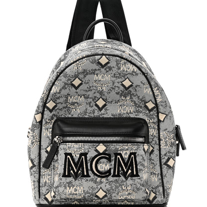 MCM Jacquard Monogram Mini Backpack Grey 7 of 19