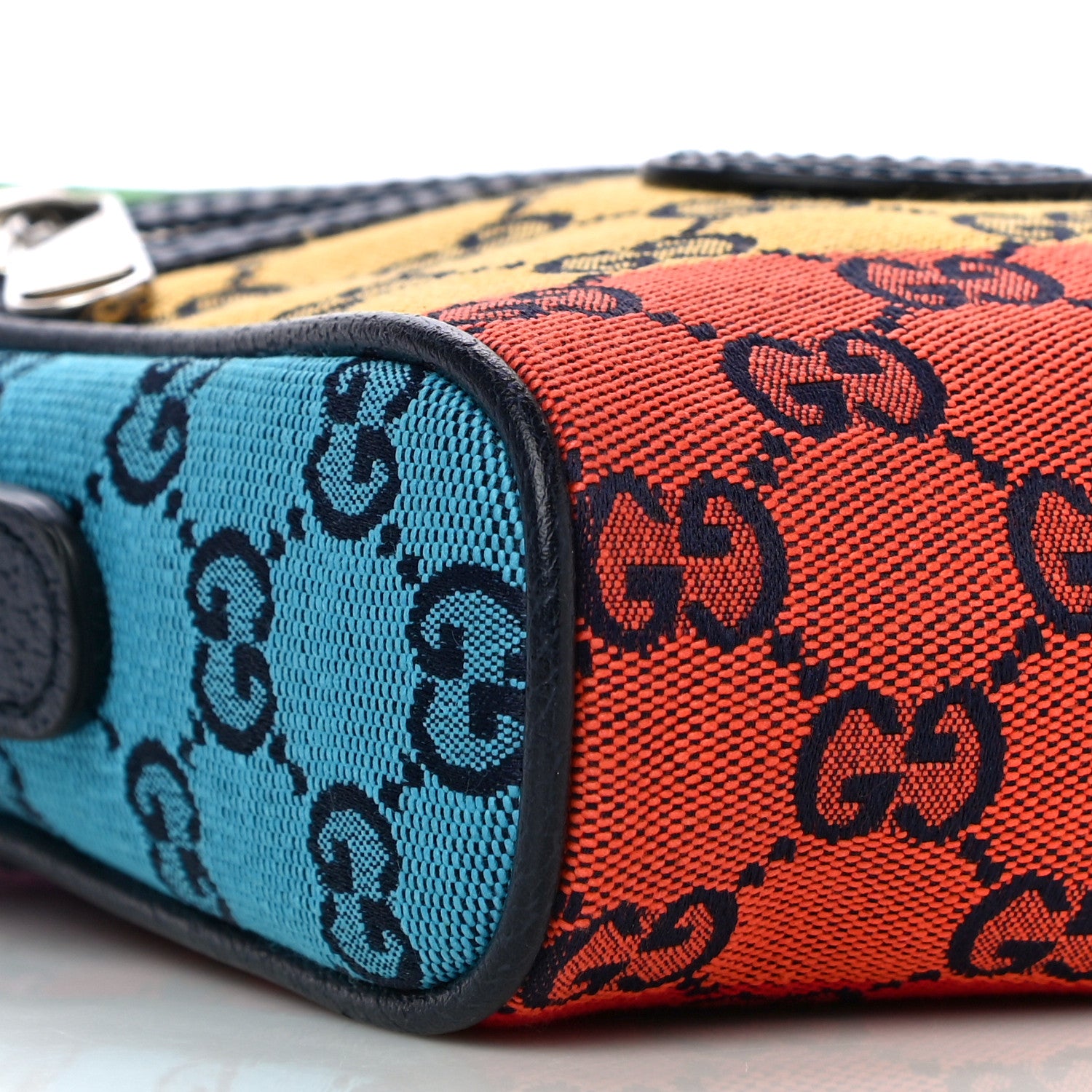 Gucci Monogram Multicolor Mini Retro Interlocking G Messenger Blue Rainbow Light Blue 9 of 10