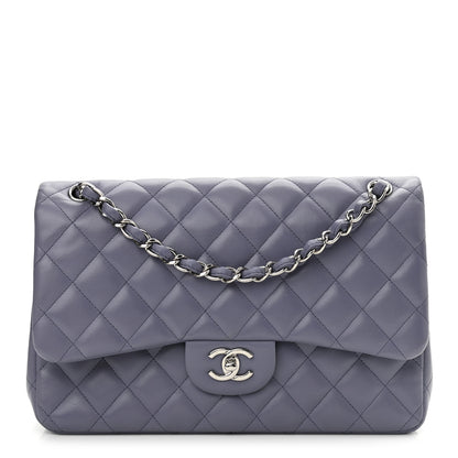 Chanel Lambskin Quilted Jumbo Double Flap Light Purple 1 of 14