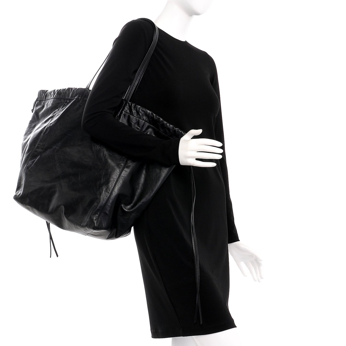 Calfskin Large Coulisse Cabas Black