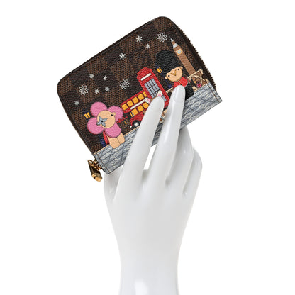 Louis Vuitton Damier Ebene 2021 Christmas Animation London Zippy Coin Purse Red 2 of 9
