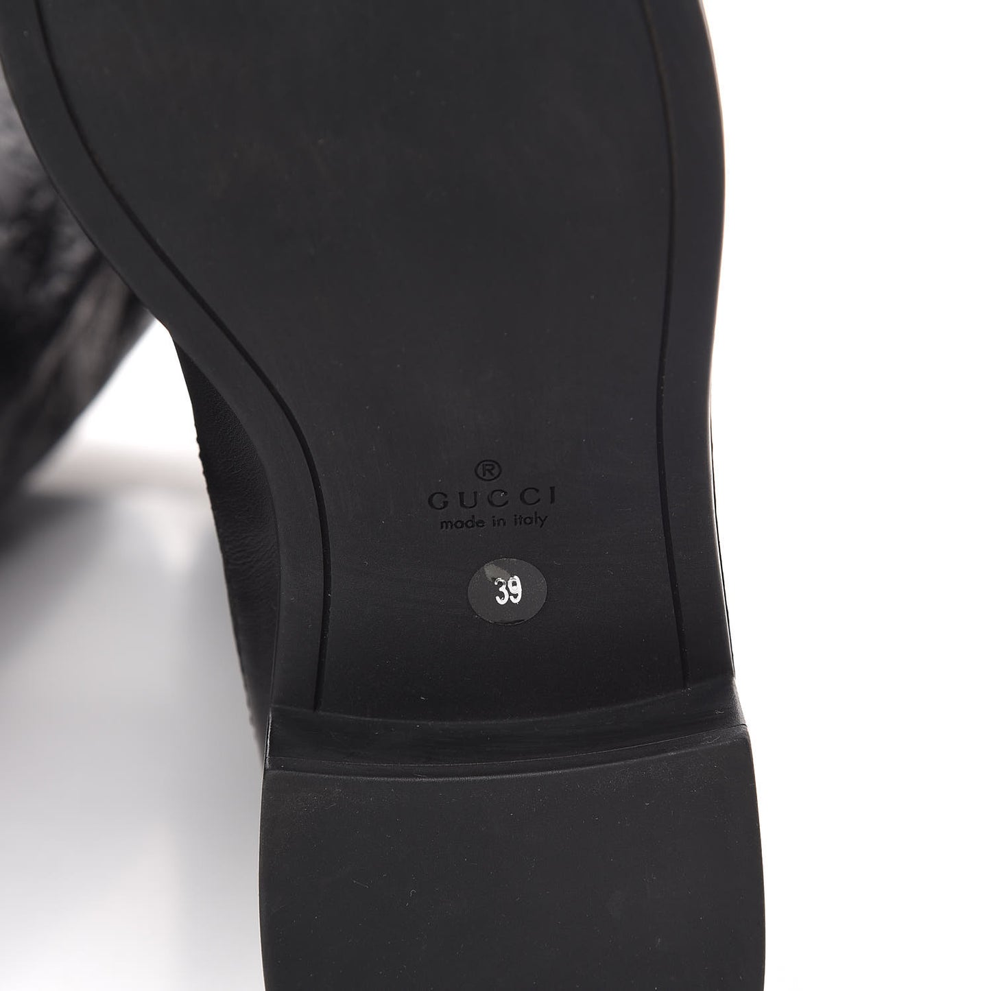 Guccissima Calfskin Miro Soft Knee High Riding Boots 39 Black