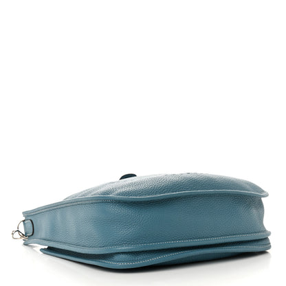 Hermes Taurillon Clemence EVELYNE III PM Blue Jean 4 of 11