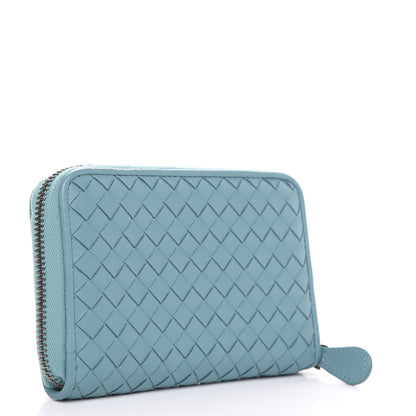 Bottega Veneta Nappa Intrecciato Zip Around Wallet Aqua 3 of 7