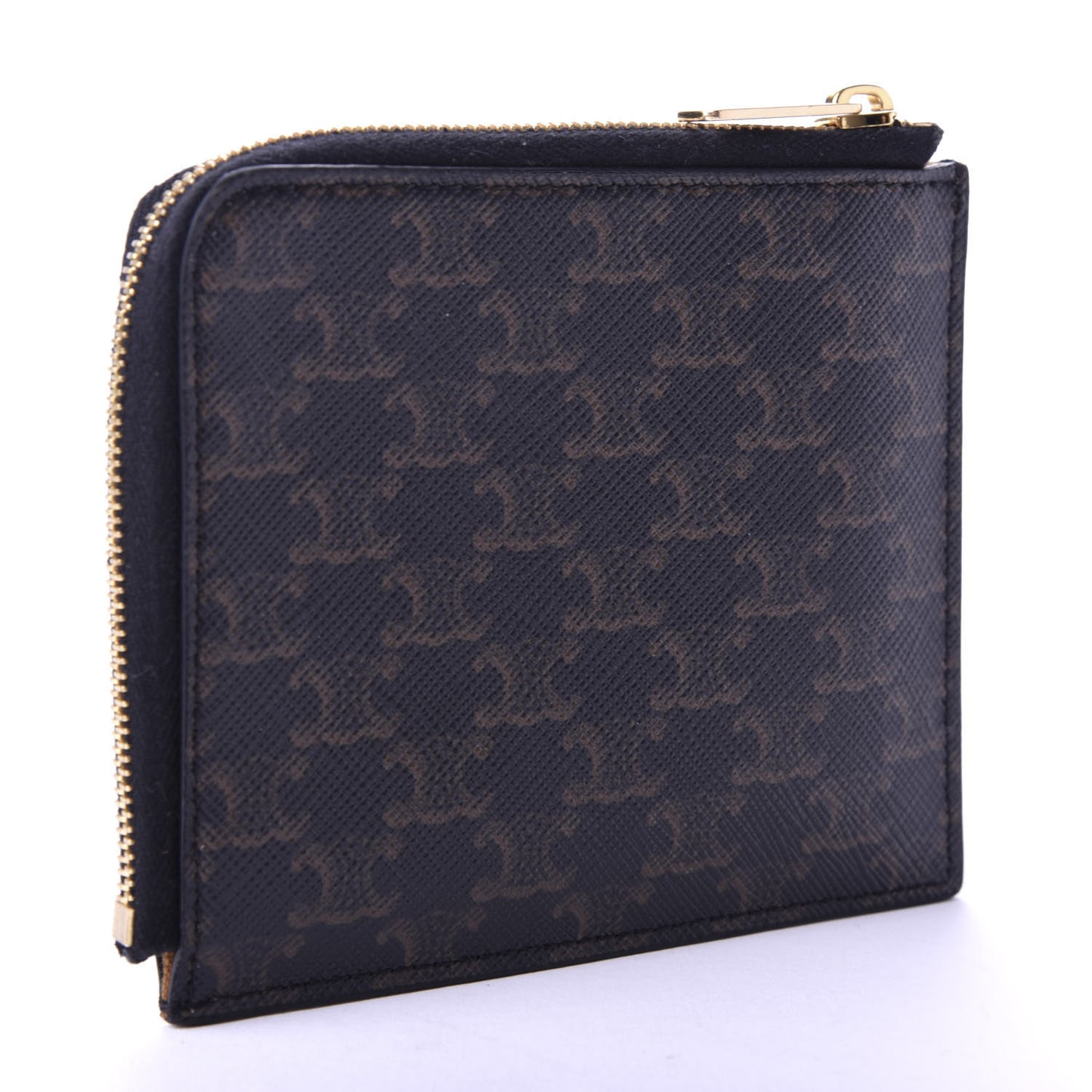 Triomphe Canvas Zipped Coin Purse Black