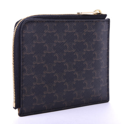 Celine Triomphe Canvas Zipped Coin Purse Black 3 of 7