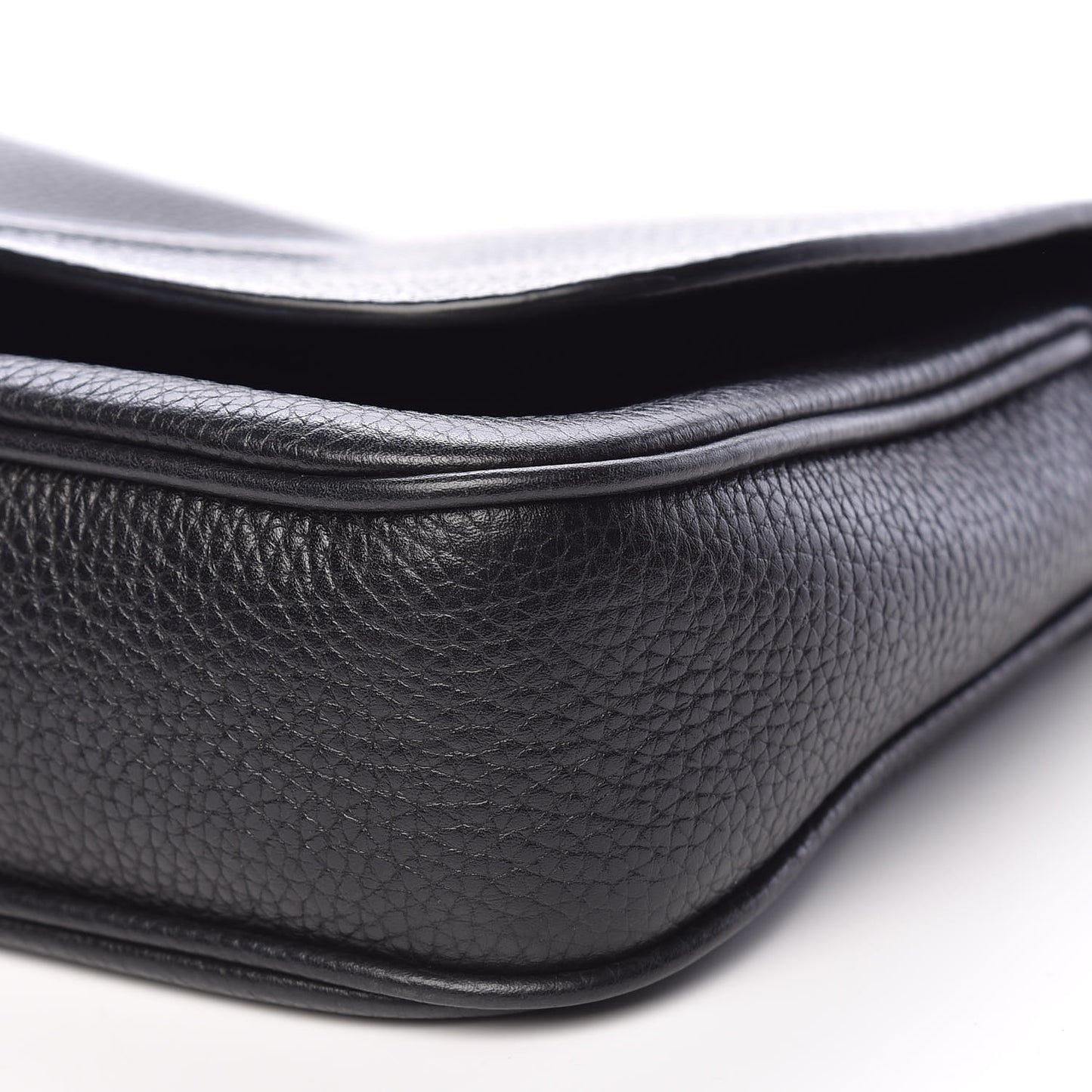 Pebbled Calfskin Medium Soho Flap Crossbody Black