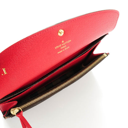 Louis Vuitton Damier Ebene Emilie Wallet Red 5 of 8