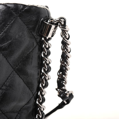Chanel Metallic Crackled Calfskin Quilted Large Big Bang Hobo Black 16 of 22