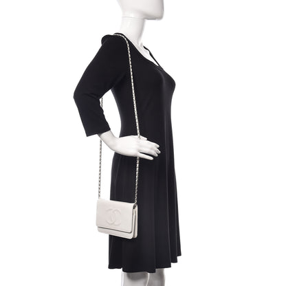 Chanel Caviar Timeless CC Wallet on Chain WOC White 2 of 13