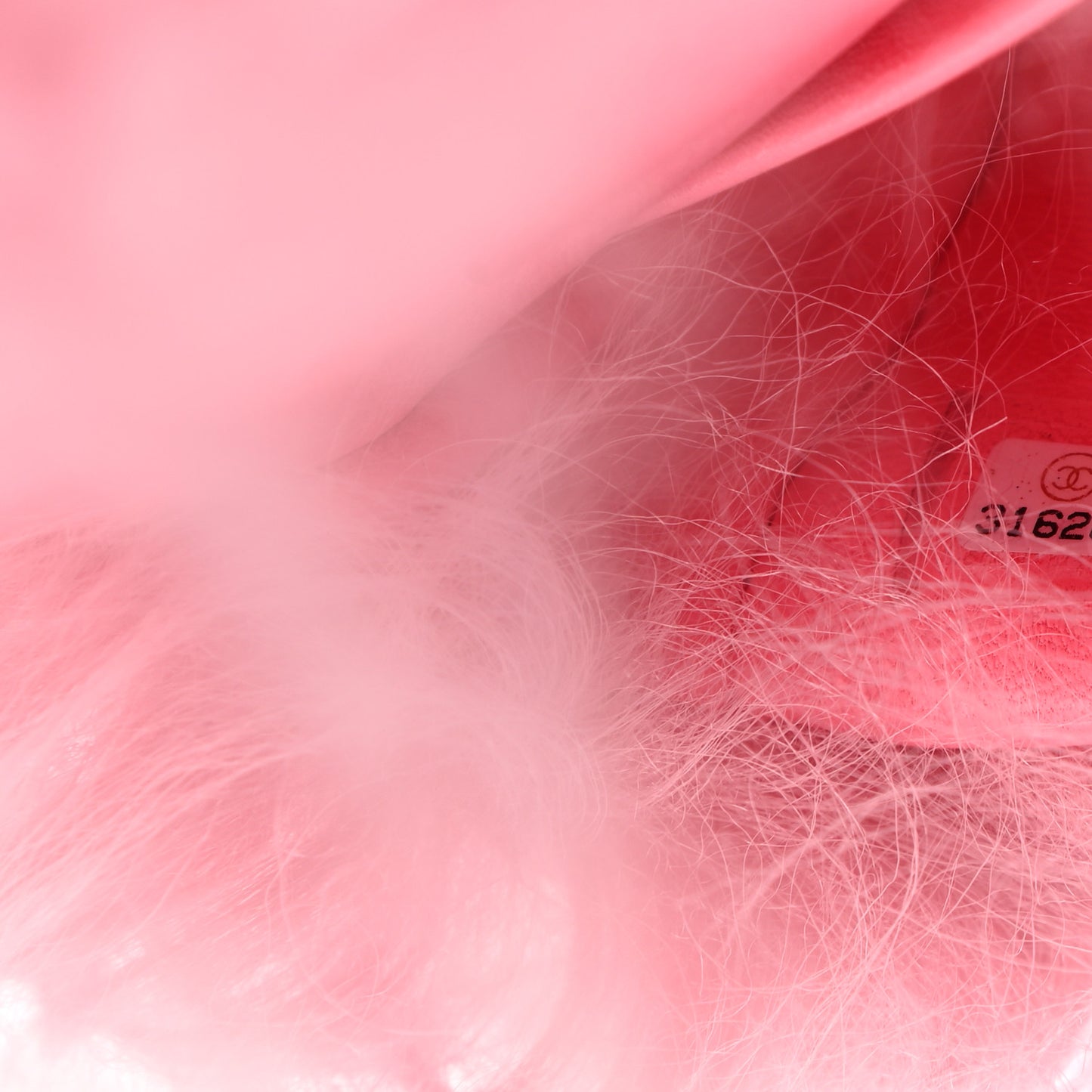 Shearling Lambskin CC Hook Card Holder Pink