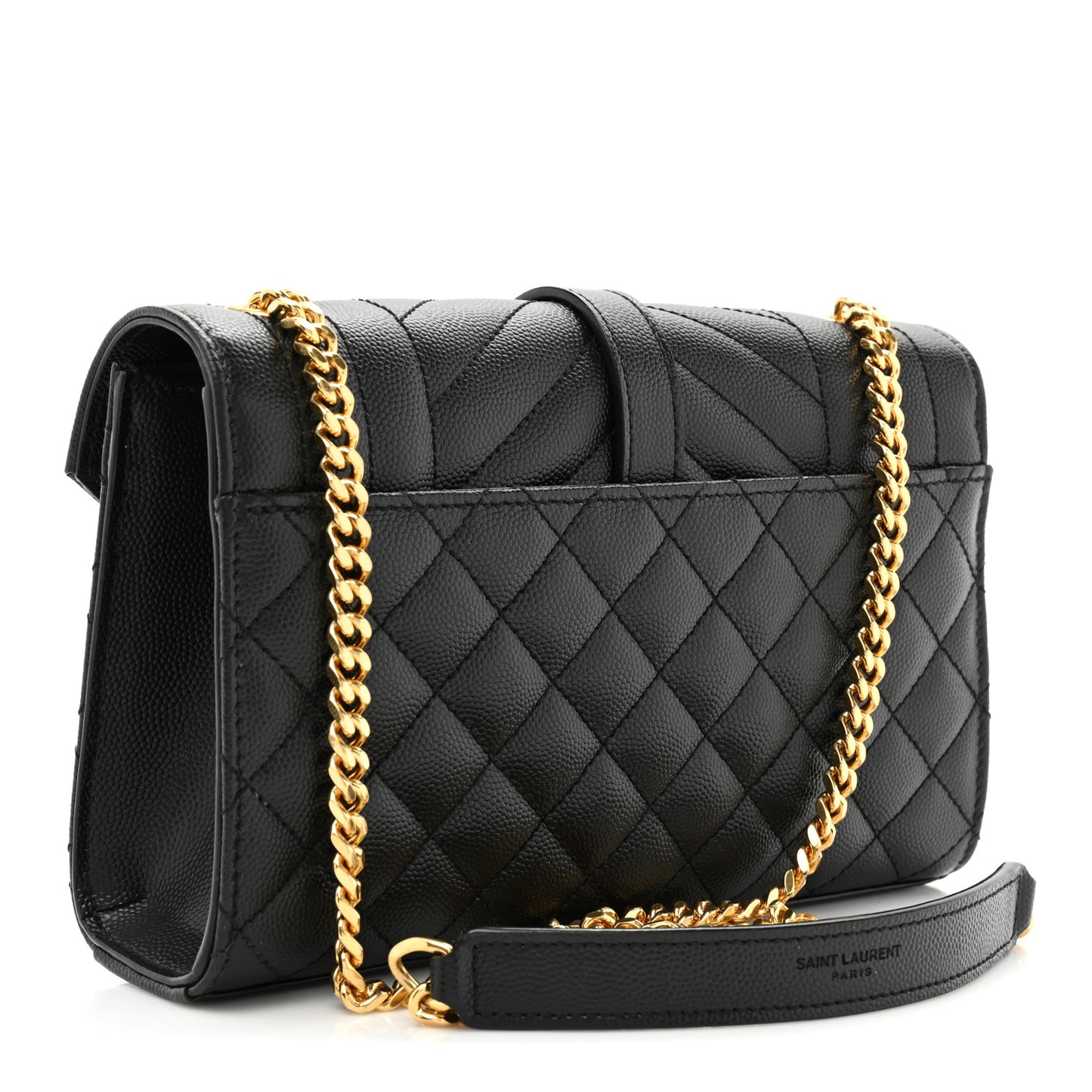 Grain De Poudre Textured Mixed Matelasse Triquilt Small Monogram Satchel Black