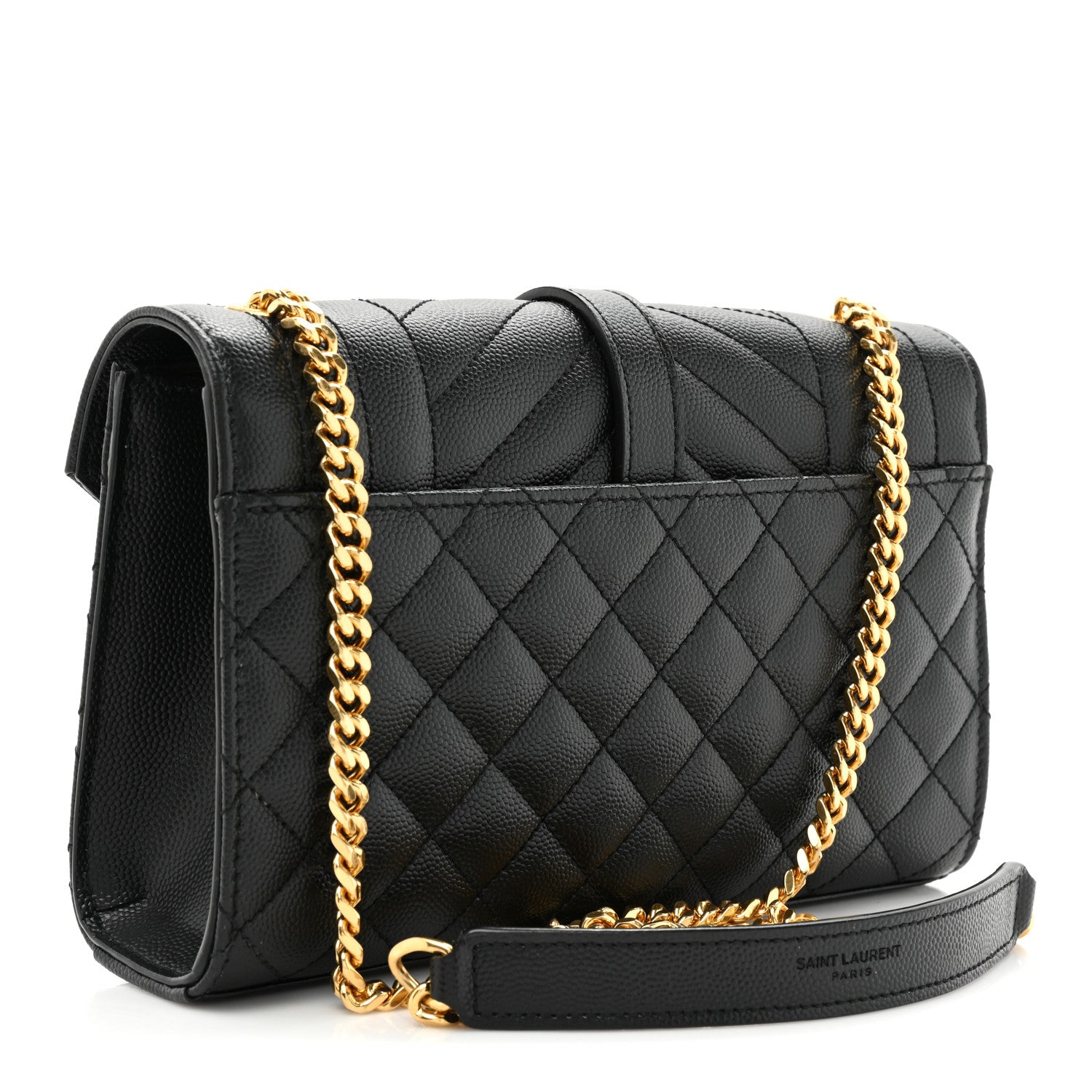 Saint Laurent Grain De Poudre Textured Mixed Matelasse Triquilt Small Monogram Satchel Black 2 of 11