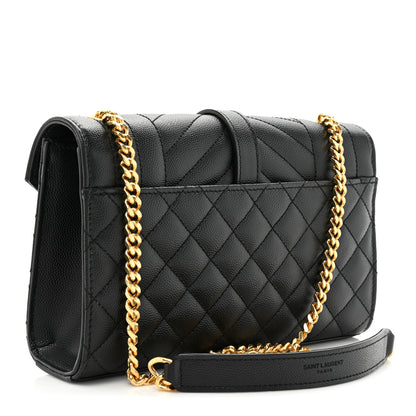 Saint Laurent Grain De Poudre Textured Mixed Matelasse Triquilt Small Monogram Satchel Black 2 of 11