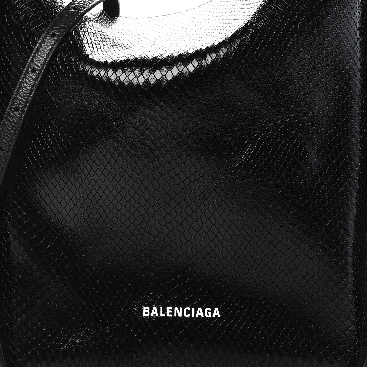 Balenciaga Extra Supple Calfskin Snakeskin Embossed Calfskin Small Tool 2.0 North-South Tote Black 7 of 9