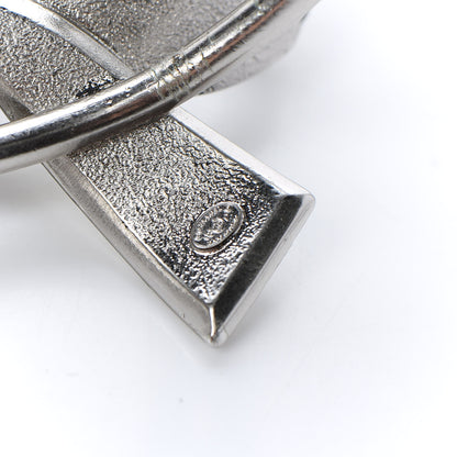Chanel Baguette Crystal CC Bow Cuff Silver 4 of 5