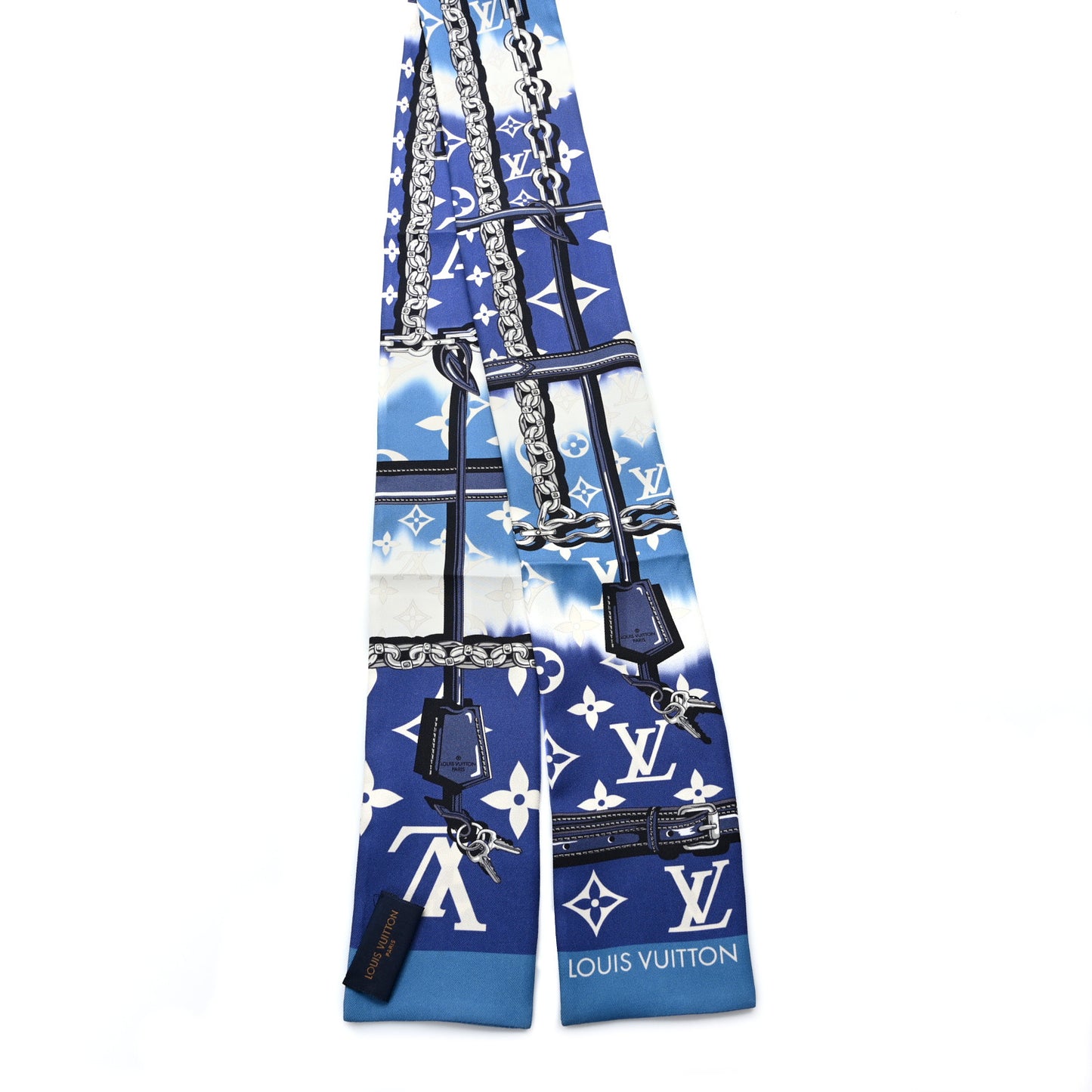 Silk Monogram Escale Confidential Bandeau Blue