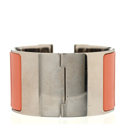 Hermes Enamel Extra Wide Clic Clac H Bracelet PM Orange Fruite White 3 of 6