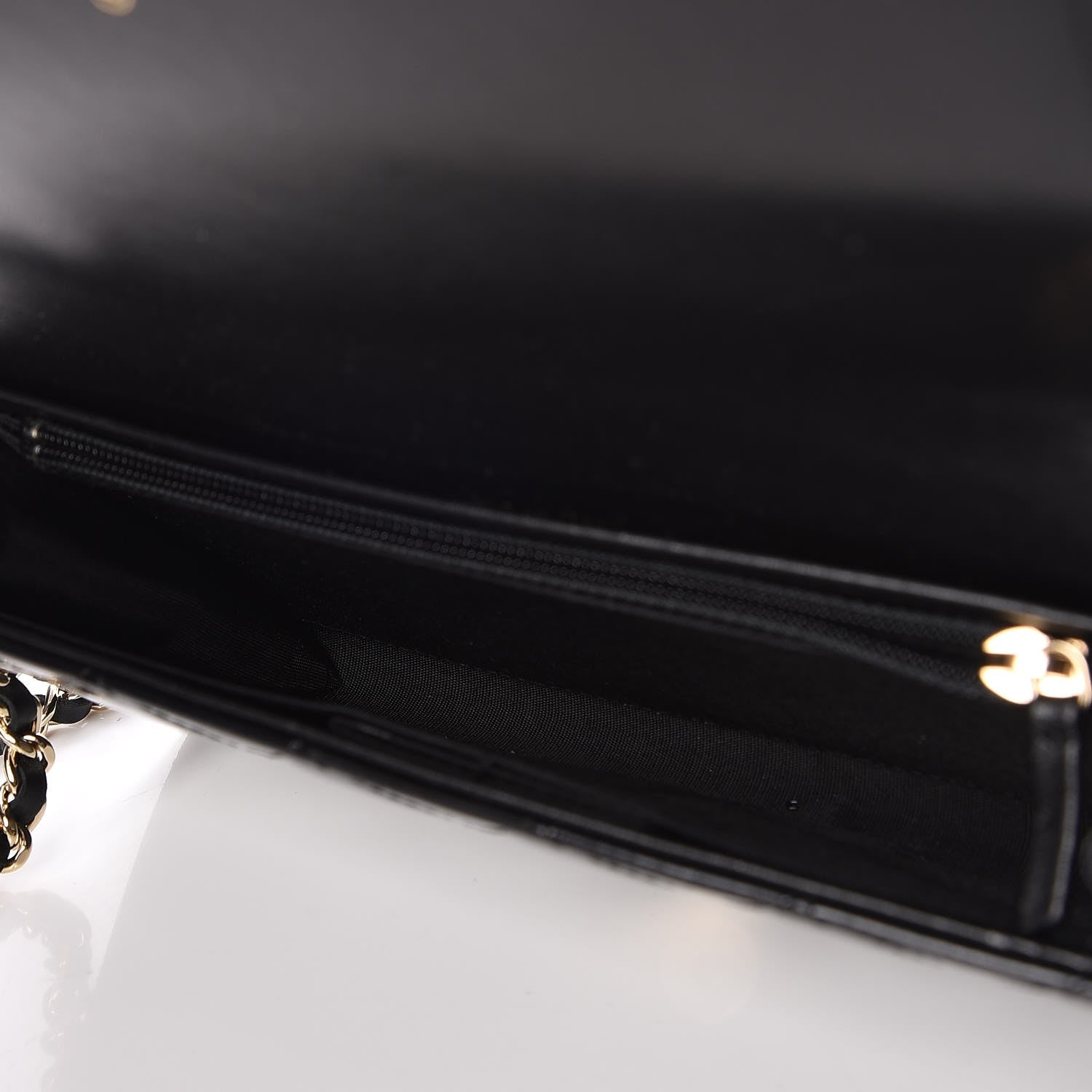 Chanel Patent Calfskin Quilted Boy Wallet on Removable Chain Black 5 of 9