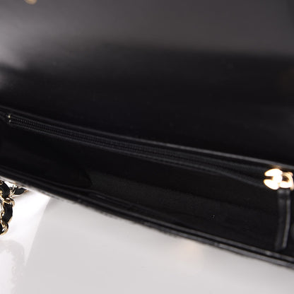 Chanel Patent Calfskin Quilted Boy Wallet on Removable Chain Black 5 of 9