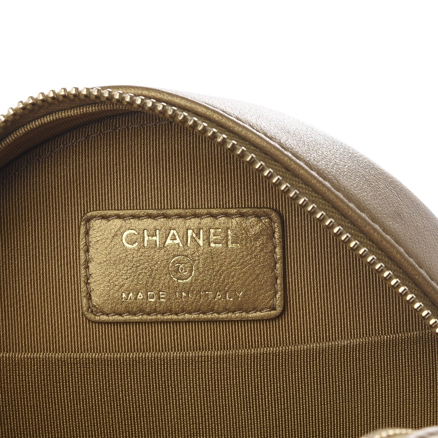 Chanel Metallic Lambskin Quilted Egyptian Amulet Round Clutch With Chain Gold 5 of 7