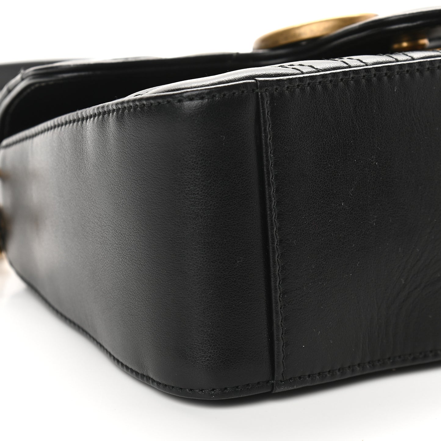 Calfskin Matelasse Mini GG Marmont Top Handle Shoulder Bag Black