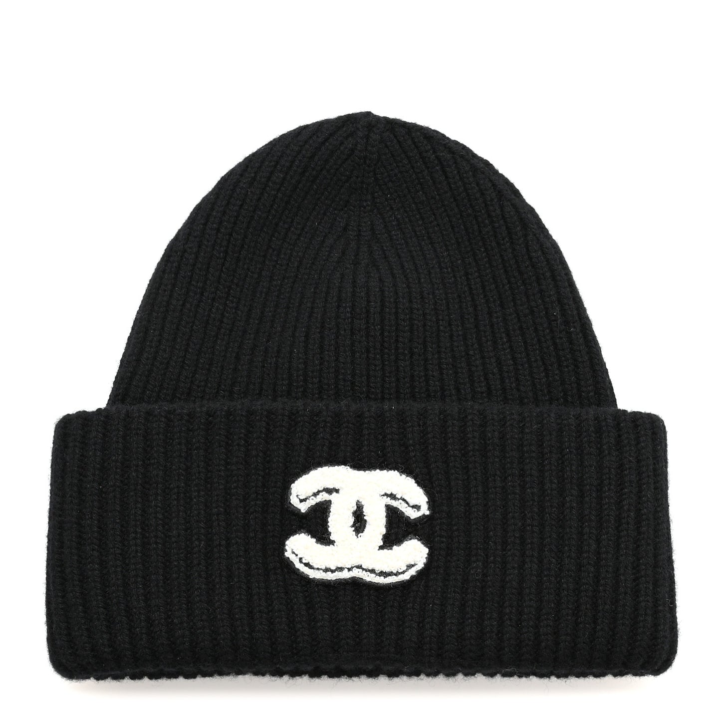 Cashmere CC Beanie Hat Black Ecru