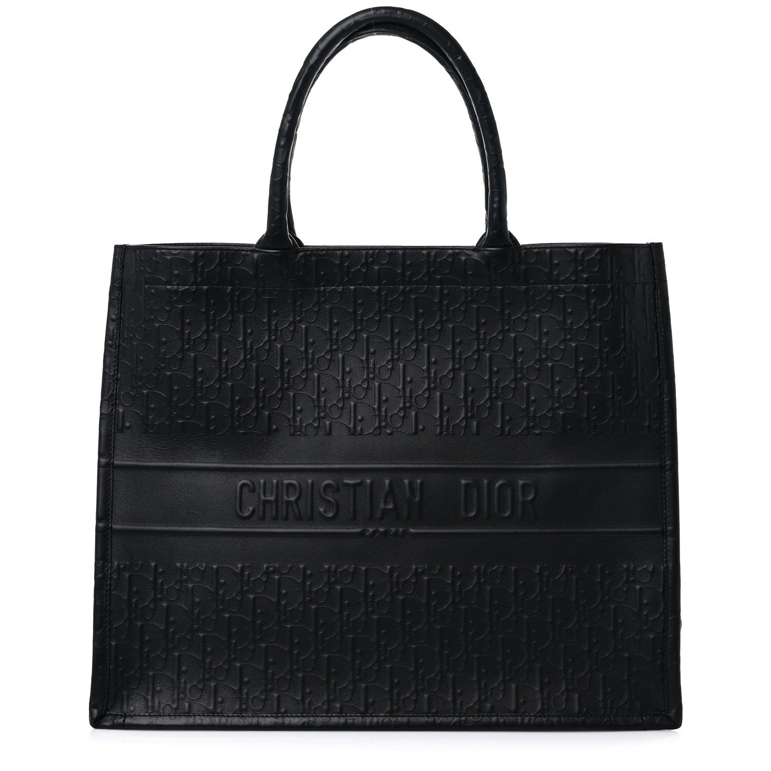 Christian Dior Oblique Calfskin Embossed Large Book Tote Black 1 of 14