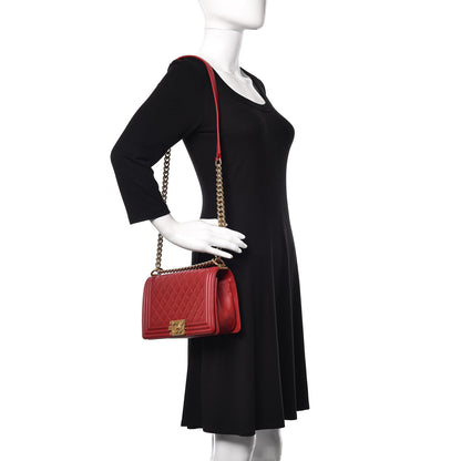 Chanel Lambskin Quilted Medium Boy Flap Red 2 of 13