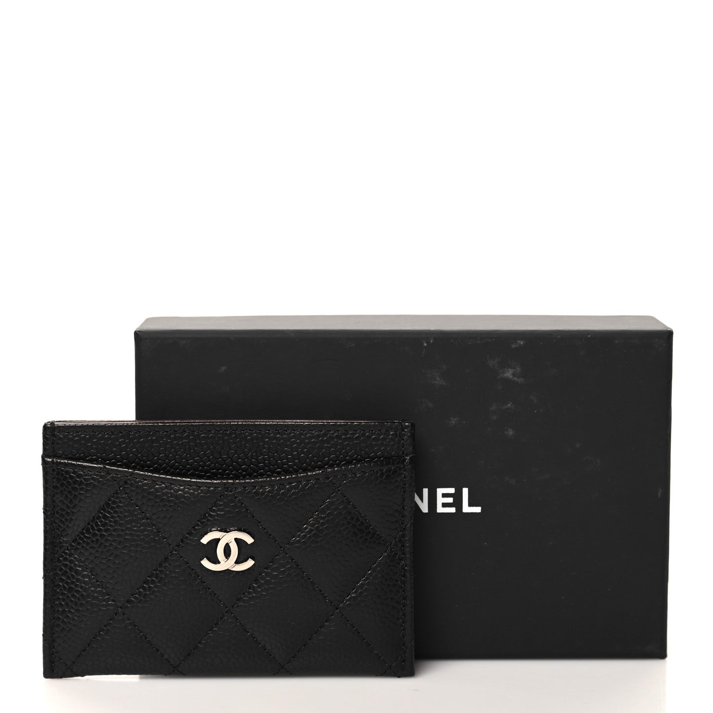 Caviar Quilted Card Holder Black