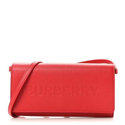 Burberry Calfskin Logo Hazelmere Wallet With Detachable Strap Red 1 of 9