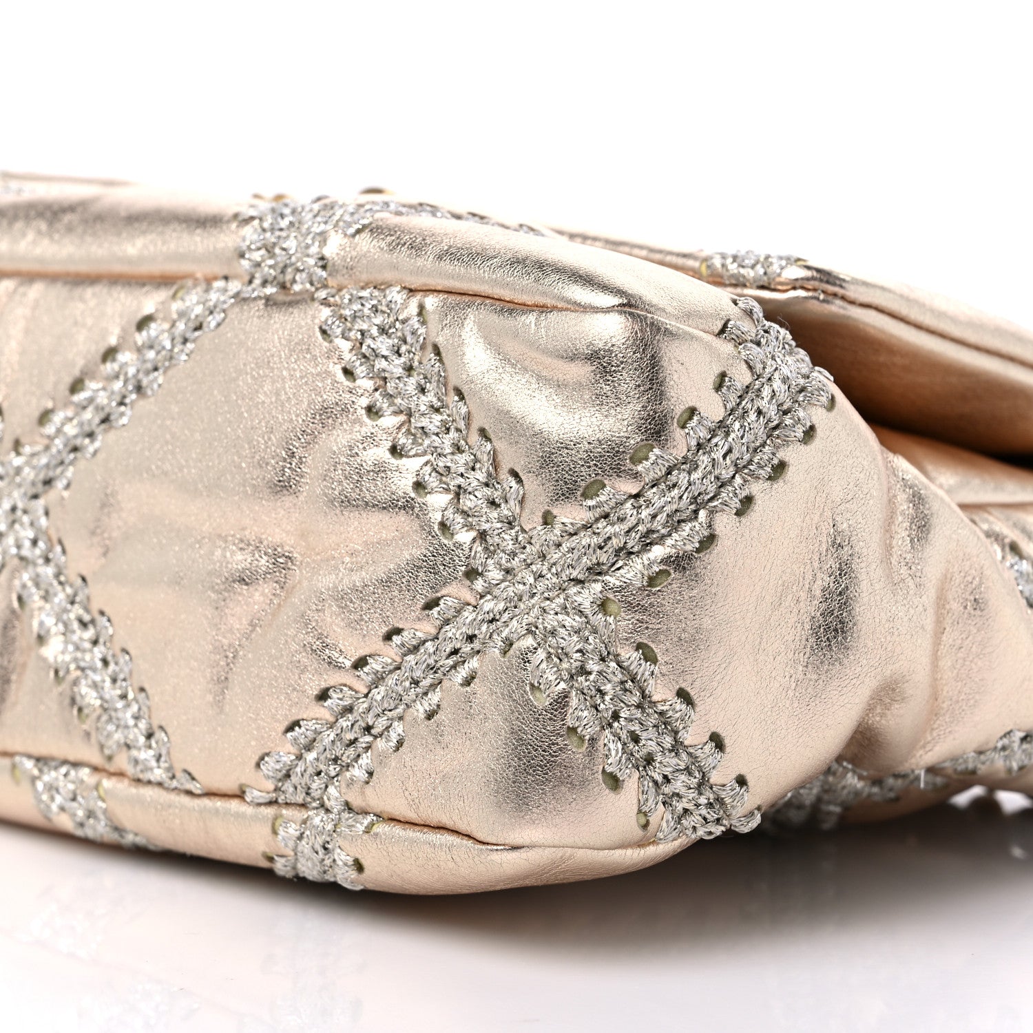Chanel Metallic Calfskin Crochet Medium Chanel 19 Flap Gold 9 of 9